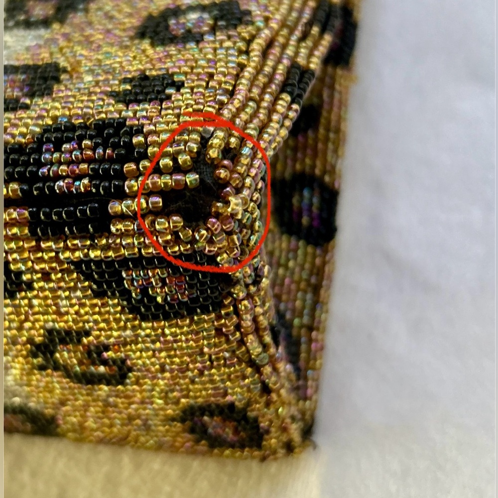 Vintage Christiana Leopard Print Beaded Handbag Purse - Picture 12 of 16